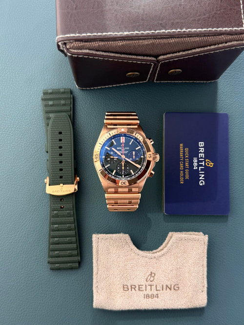 Breitling Chronomat B01 42 Rosegold Grün – Ref. RB0134101L1R1