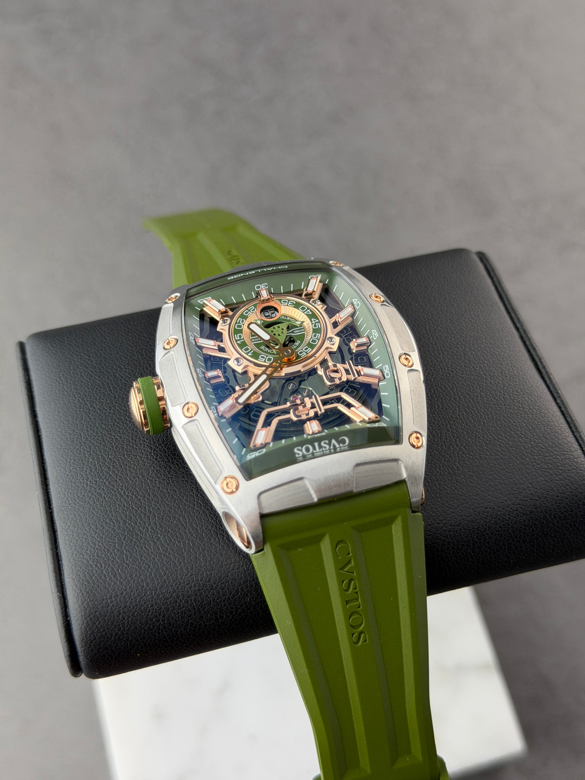 Cvstos Challenge Jetliner PS Titanium 5N Comp . Khaki Dial Green Khaki