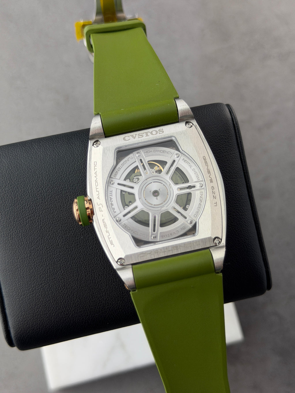 Cvstos Challenge Jetliner PS Titanium 5N Comp . Khaki Dial Green Khaki