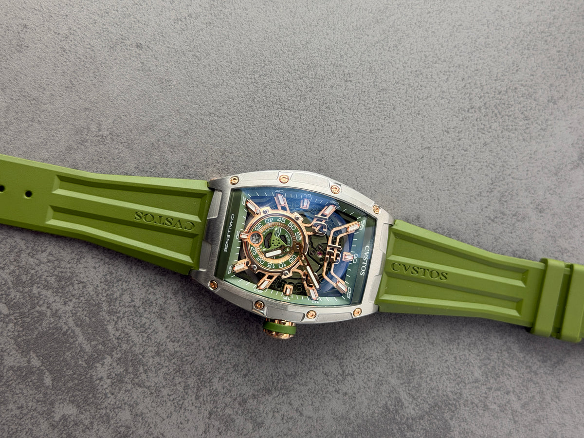 Cvstos Challenge Jetliner PS Titanium 5N Comp . Khaki Dial Green Khaki
